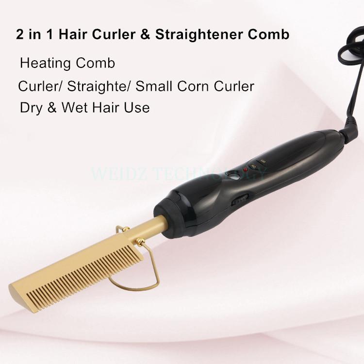 Afro Hair Straightener Hot Comb Electric Straightening Comb - Haarglättungskamm mit Temperaturregler - YLKgood