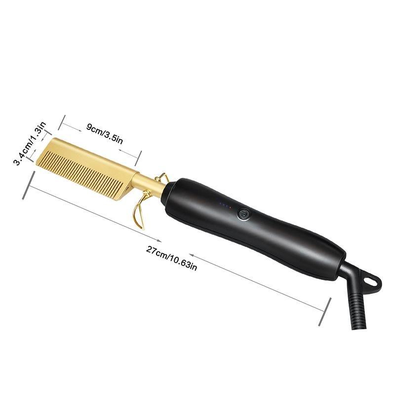 Elektrischer Haarglättungs-Kamm, Hair Straightening, Curling and Styling Hot Comb- mit Temperaturregelung - YLKgood